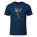 Funny Meh Cat Gift for Cat Lovers in Navy - front view