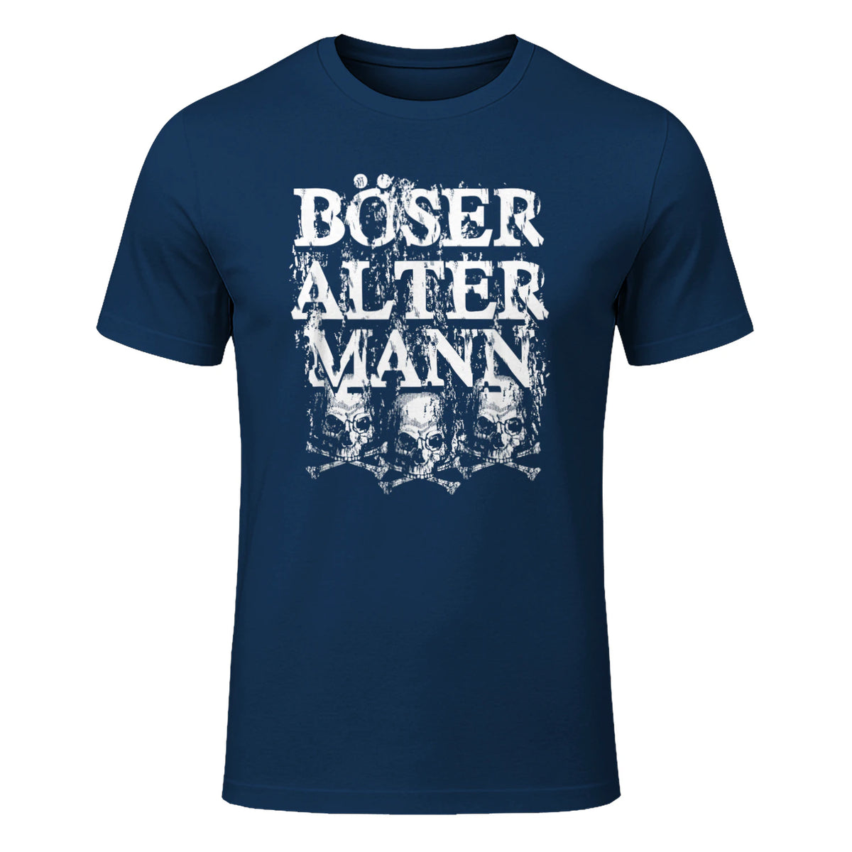 Opa & Großvater Männer Geschenke Vintage Totenkopf Schwarz, S Herren, Halbarm, in Navy - front view