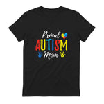 Proud Mom Autism Awareness Family Matching Shirt in Black - back view