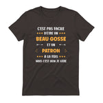 Départ Métier Super Patron Humour Beau Gosse Patron in Dark Chocolate - back view