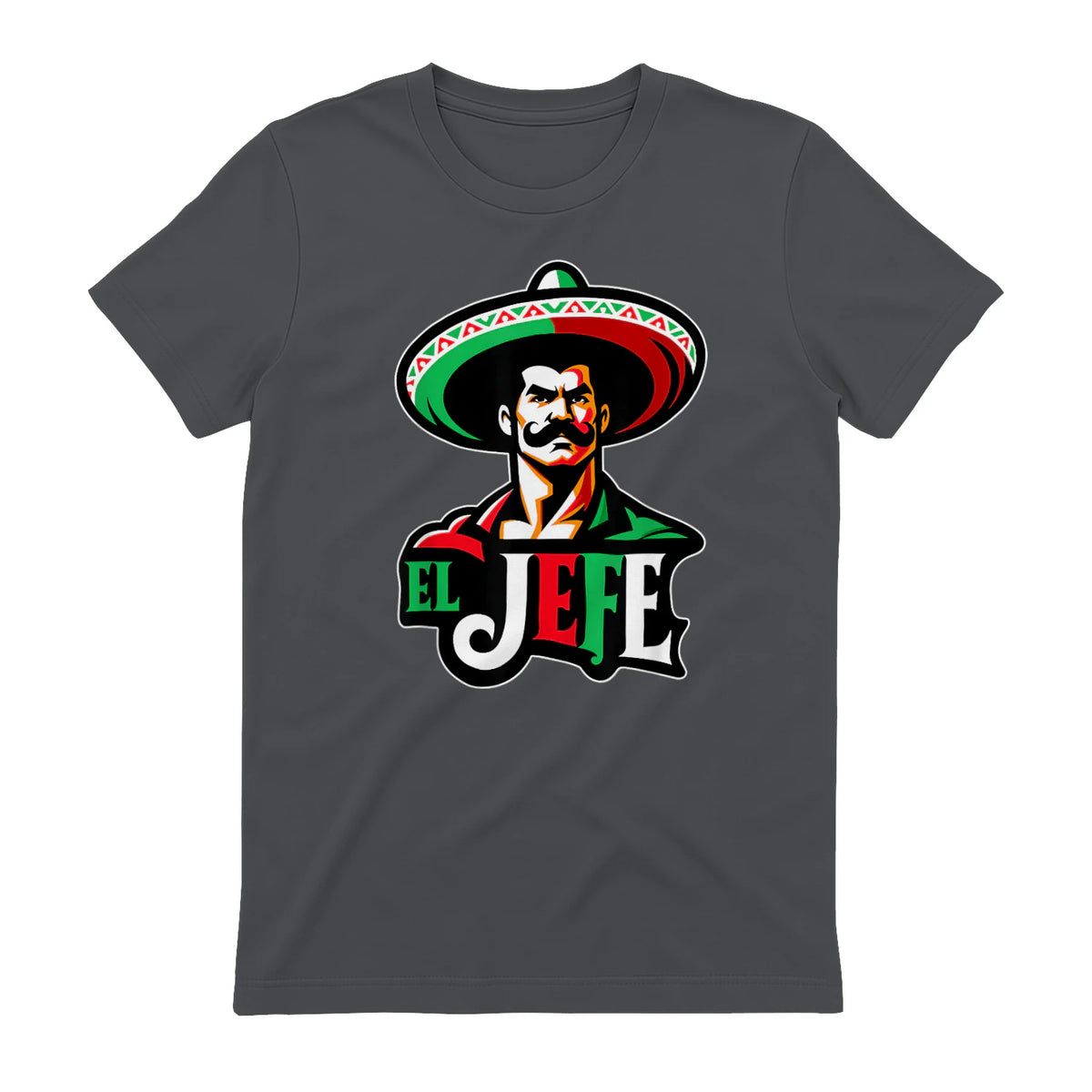 El Jefe Le Patron En Espagnol Drôle Phrase Mexicaine in Charcoal - back view