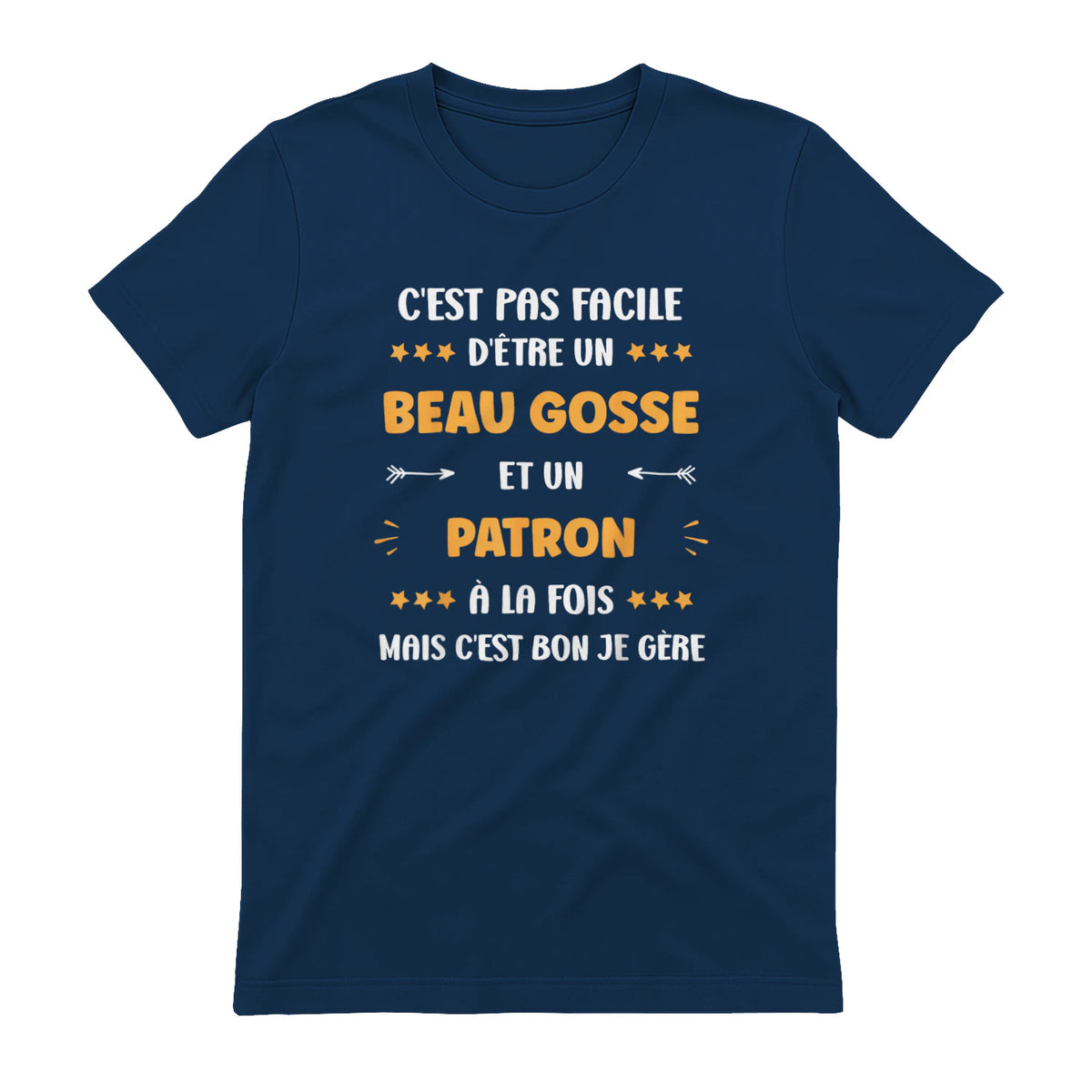 Départ Métier Super Patron Humour Beau Gosse Patron in Navy - back view