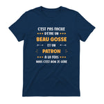 Départ Métier Super Patron Humour Beau Gosse Patron in Navy - back view