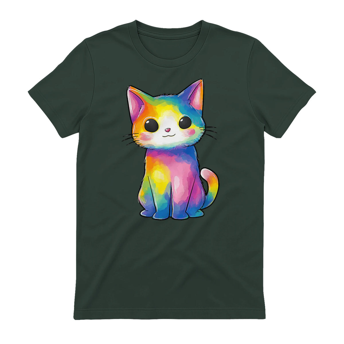 Aquarelle colorée pour Les Amoureux des Chats in Forest Green - back view