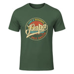 PAPA Like A Grandpa Only Cooler Funny Dad Papa Grandfather in Military Green - front view
