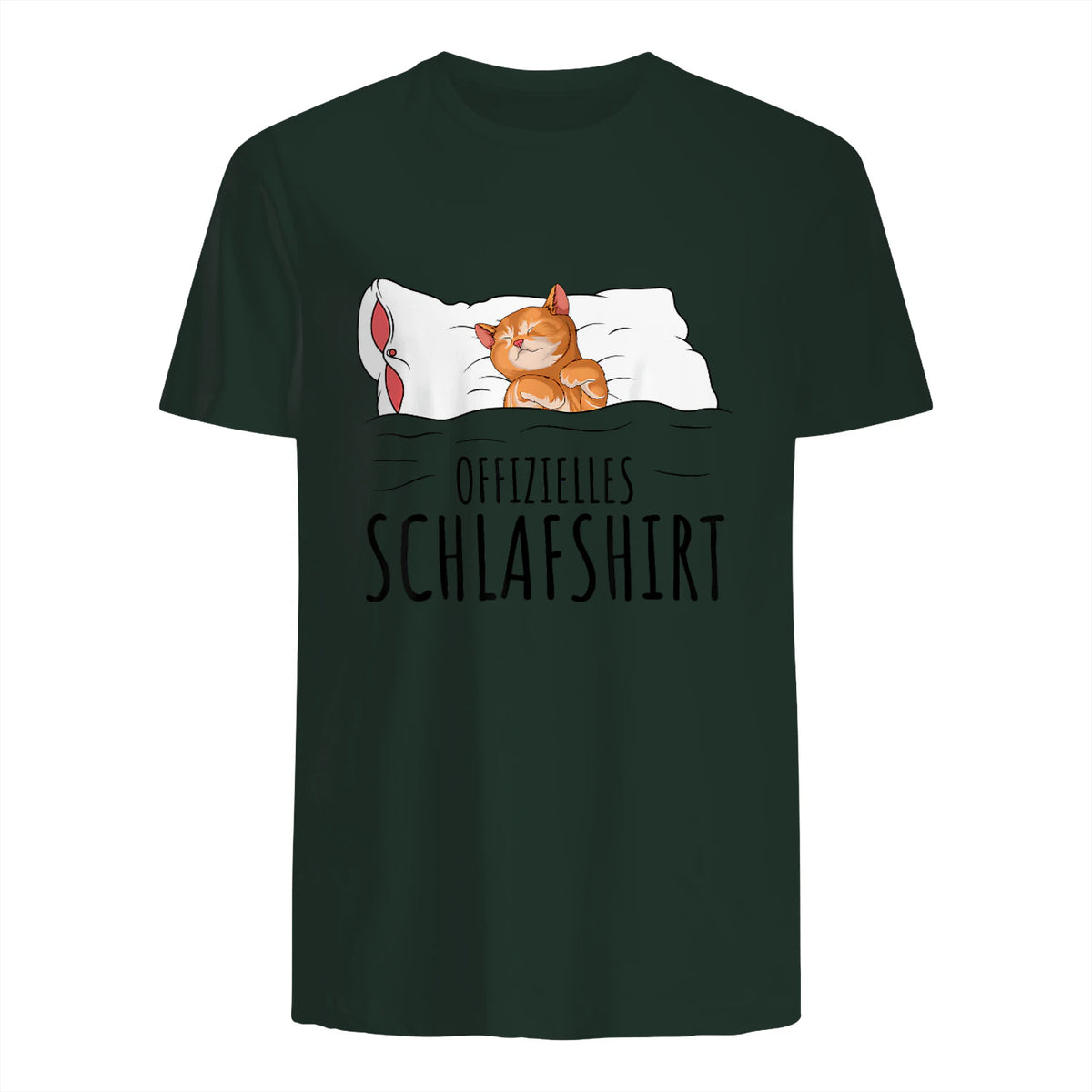 Süße Katzen & Haustier Geschenkideen Offizielles Schlafshirt Katze Schlafanzug Katzen in Forest Green - back view