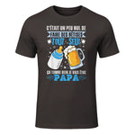 bientôt papa 2026 Annonce Futur Papa Humour Nouveau Papa tee in Dark Chocolate - front view