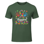 Autism Awareness Autism Support Squad Family in Military Green - front view