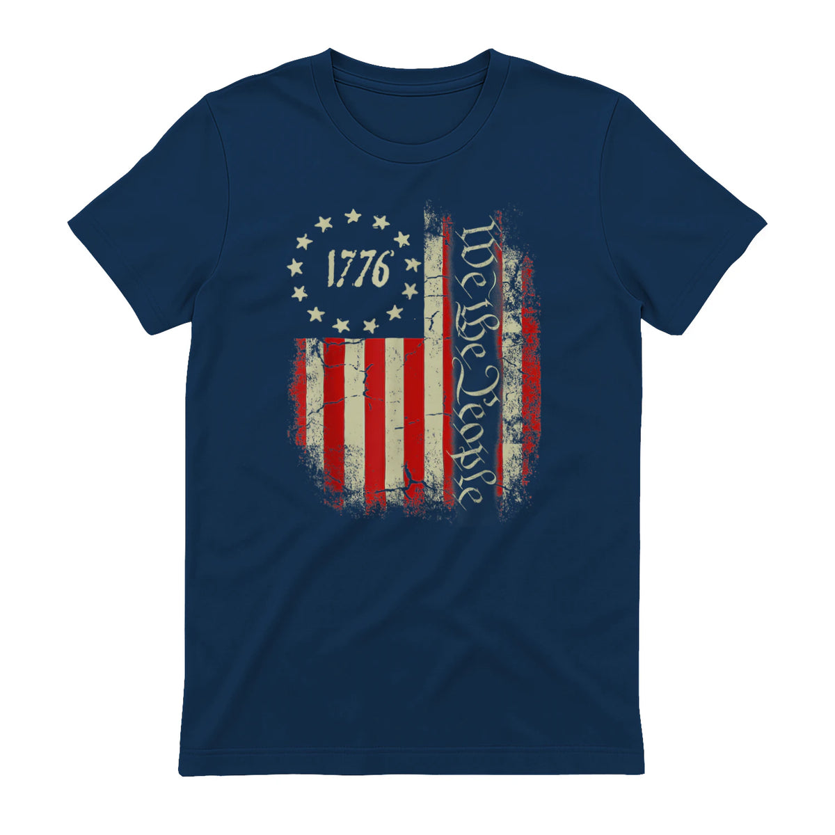 USA Patriotic Fourth of July America T-Shirt in Navy - back view