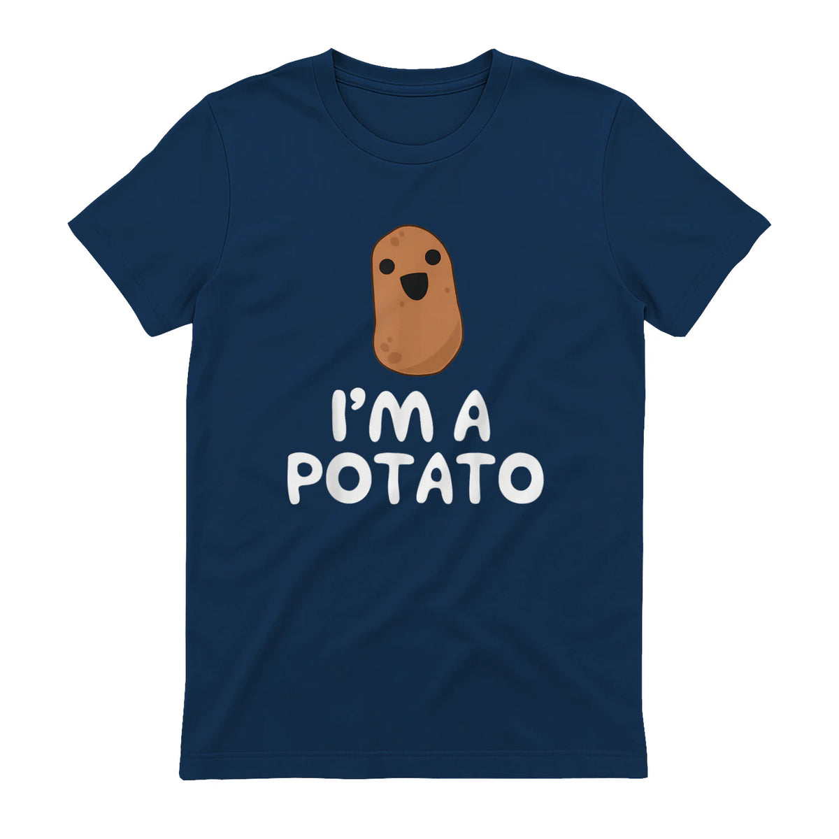 I'm A Potato - Funny Potato Shirt, Vegetable Food Gag Gift in Navy - back view