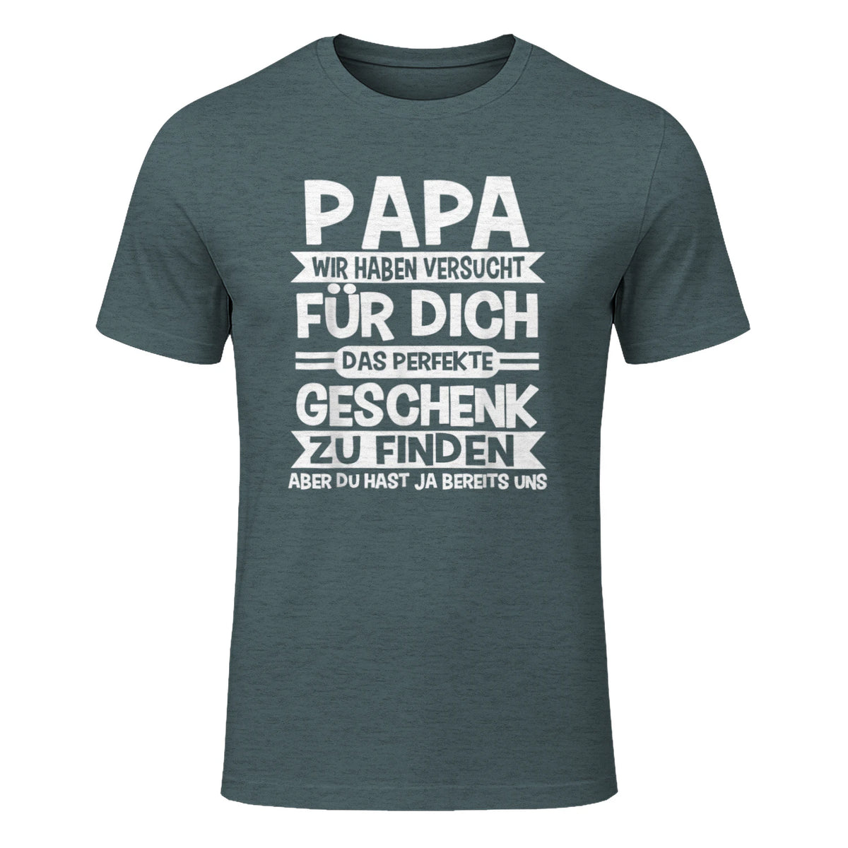 Papa und Vater Motiv, Lustiger Spruch, Herren Vatertag Halbarm T-Shirt in Dark Heather - front view