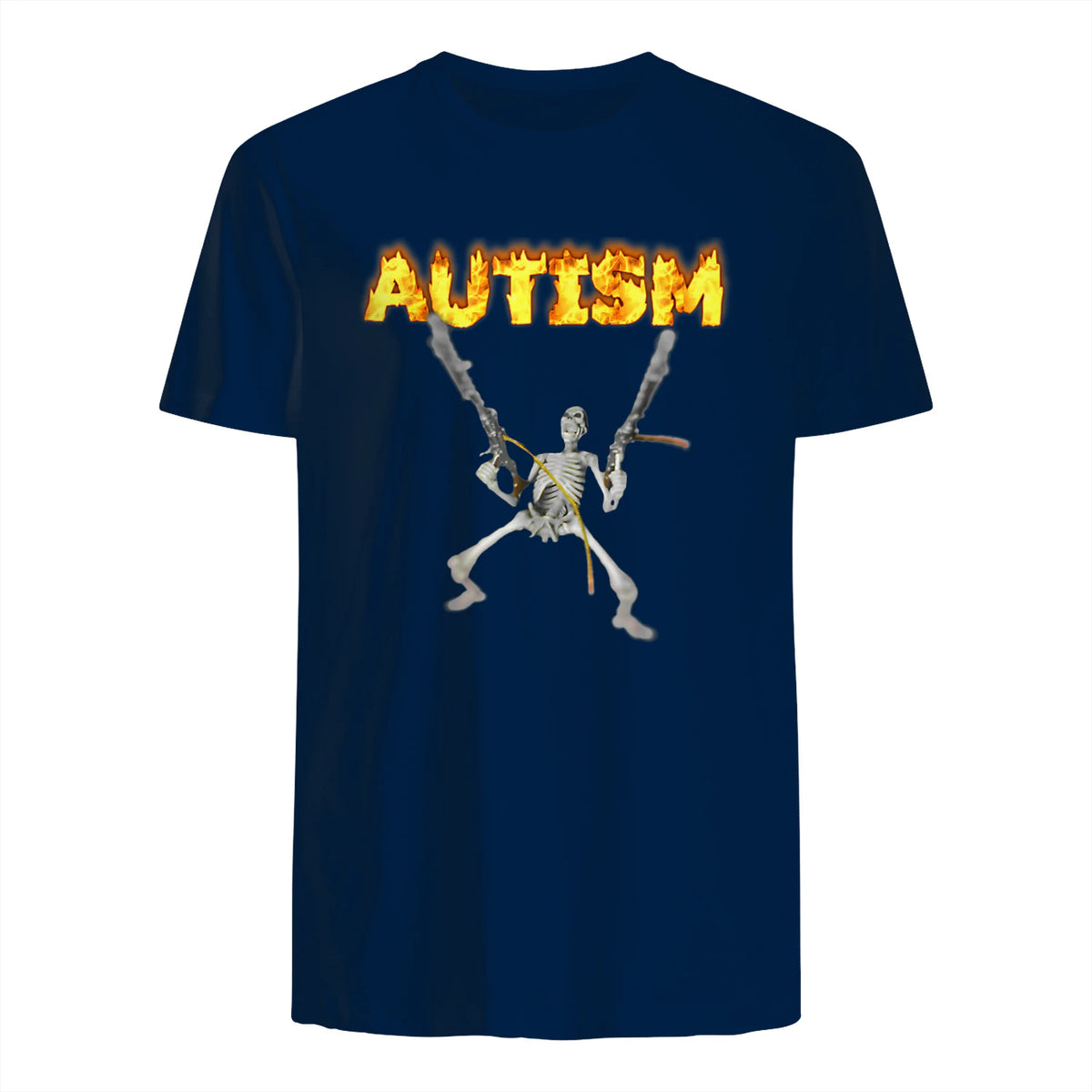 Autism Skeleton Meme in Navy - back view