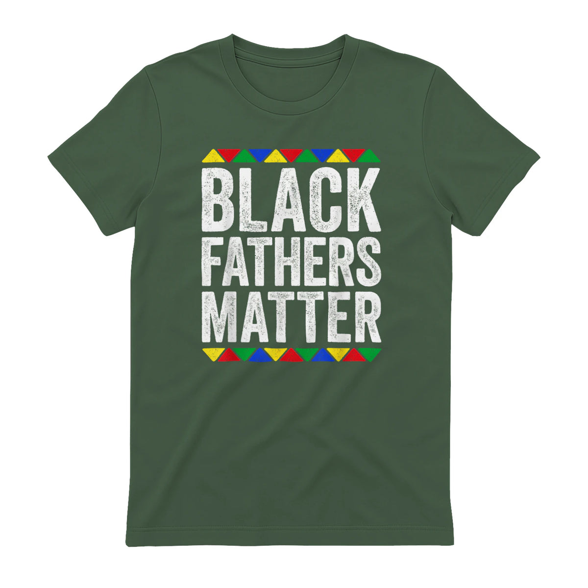 Black Fathers Matter Shirt Black History Month in Military Green - back view