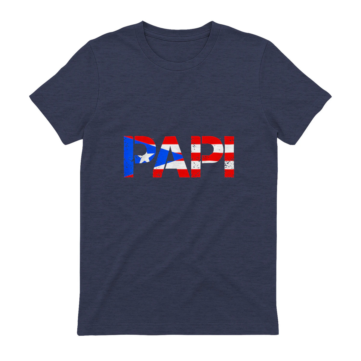 Puerto Rico Flag Father's Day Patriotic Puerto Rican Pride in Heather Navy - back view