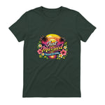 Couple de Jeunes mariés drôle Just Married Tropical Honeymoon in Forest Green - back view