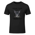 Funny Personal Stalker Black French Bulldog T-Shirt for Men Women Kids in Black - front view