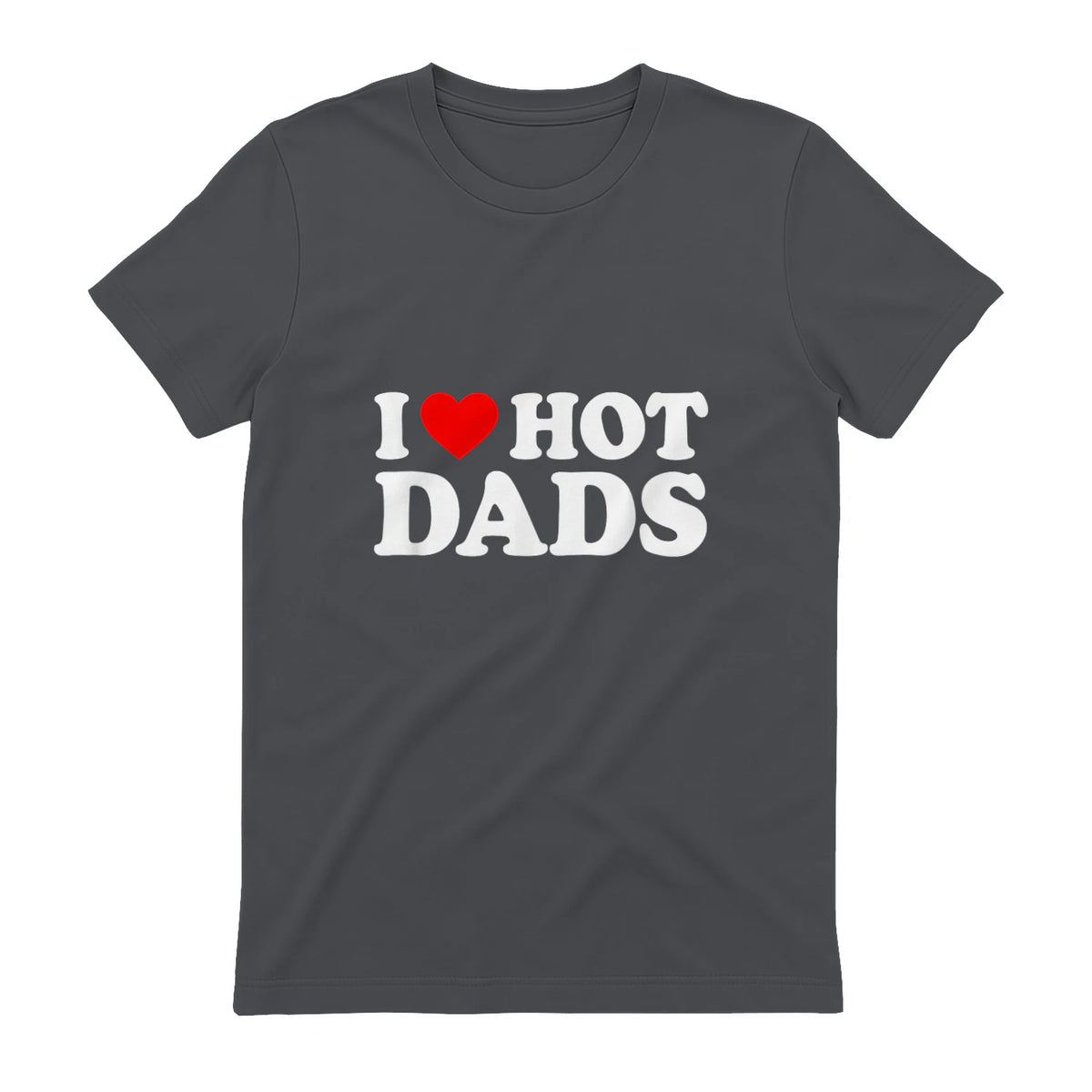 I Love I Heart Hot Dads Shirt in Charcoal - back view