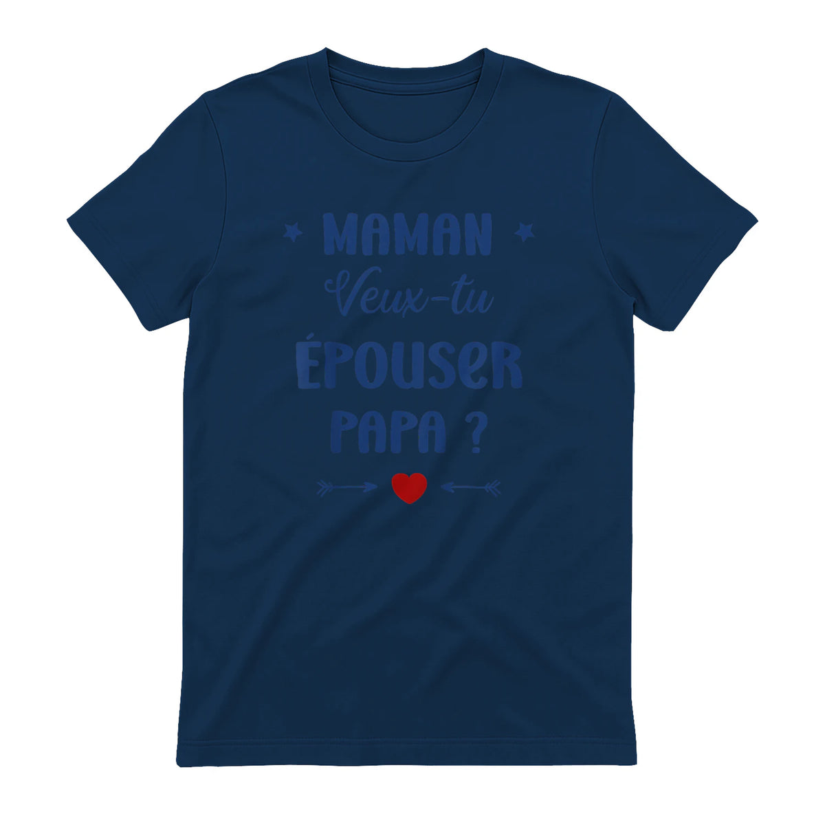 Demande en Mariage Originale Maman Veux-tu épouser Papa in Navy - back view
