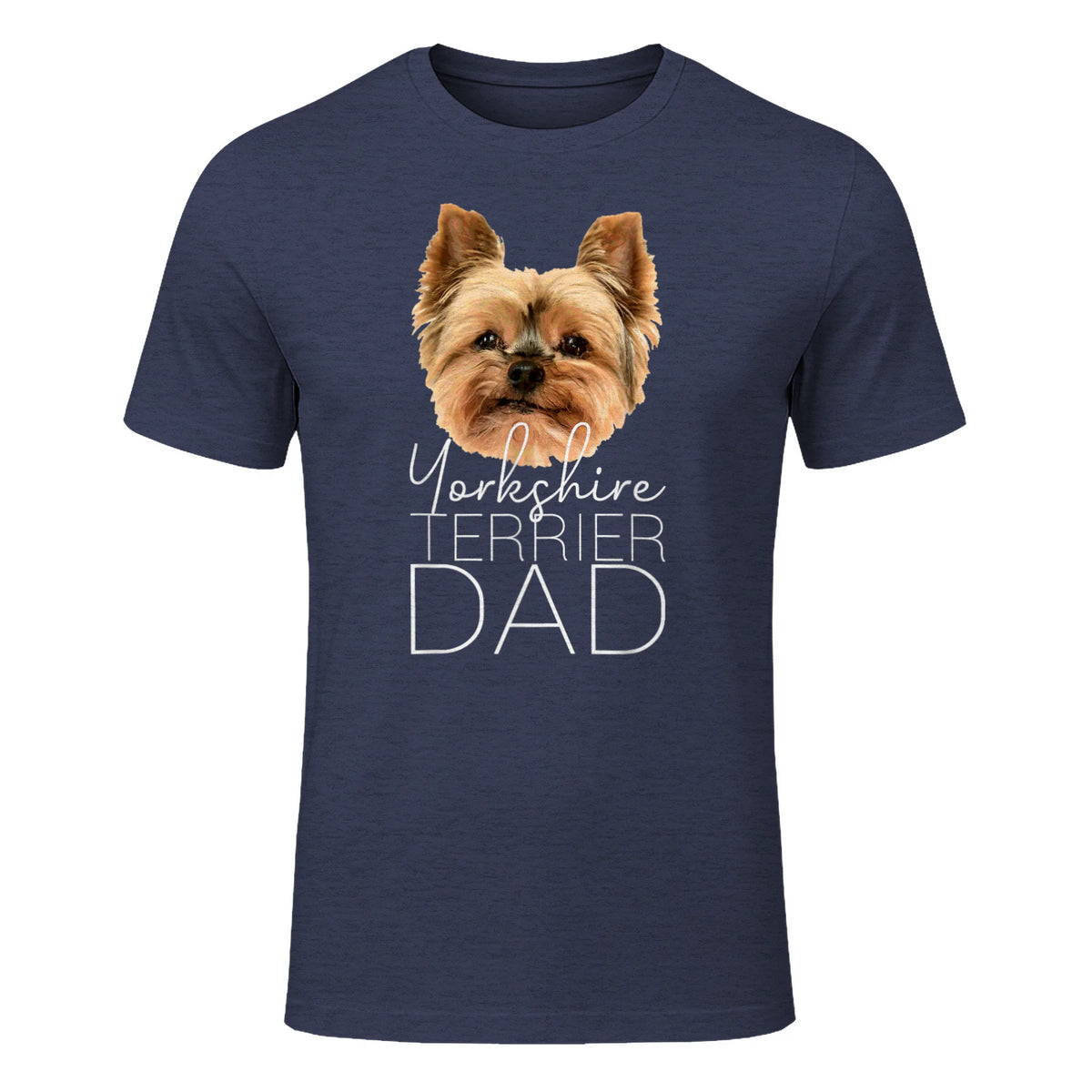 Dog Dad Yorkshire Terrier – Chien Papa in Heather Navy - front view