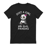 Cute Panda Kawaii Just A Girl Who Loves Pandas Girls in Black - back view