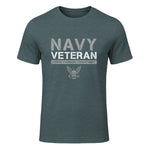 US Navy - Veteran Honor Courage Commitment T-Shirt in Dark Heather - front view