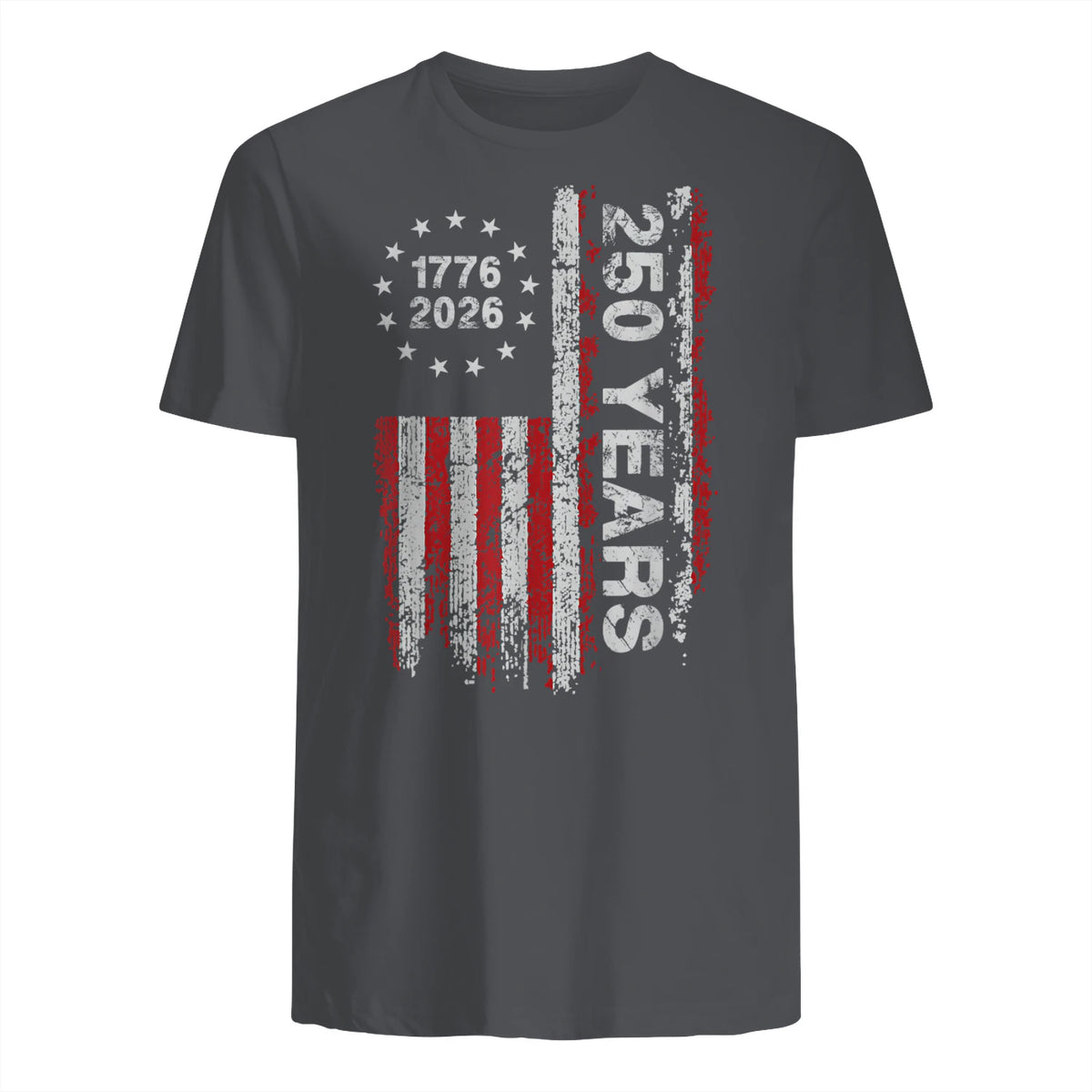 American Independence Freedom Anniversary T-Shirt in Charcoal - back view