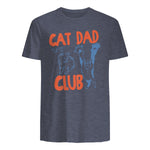 Cat Dad Club Life Is Better with Cats T-Shirt in Heather Navy - back view