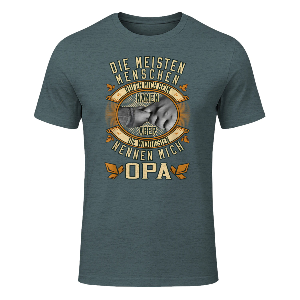 Opa Spruch Die Meisten Menschen Nennen Mich Beim Namen in Dark Heather - front view