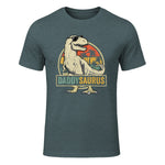 Daddysaurus T Rex Dinosaur Daddy Saurus Family Matching in Dark Heather - front view