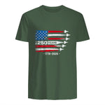 American Fourth of July Anniversary T-Shirt in Military Green - back view
