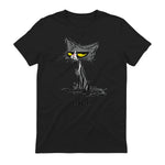Funny Meh Cat Gift for Cat Lovers in Black - back view