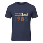 Cassette rétro Vintage 1985 en édition limitée Birthday 39 in Heather Navy - front view
