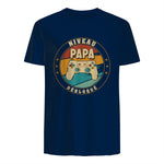 Nouveau Papa Parents Humour Gamer Nouvelle Naissance Annonce T-Shirt in Navy - back view