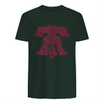 Philadelphia Street Map Liberty Bell Vintage Maroon Philly T-Shirt in Forest Green - back view