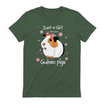 Just a Girl Who Loves Guinea Pigs - Cute Pets Lover Gift in Military Green - back view