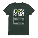 Juneteenth Black King Nutritional Facts Melanin Men Father in Forest Green - back view