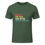 Retro Uncle the Man the Myth the Bad Influence in Military Green - front view