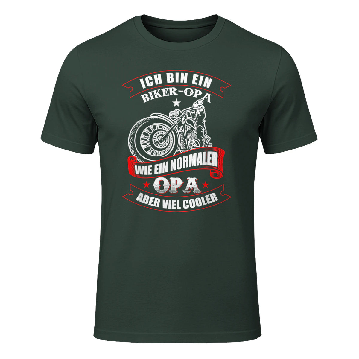 Biker-Opa wie normaler Opa Aber viel Cooler - Motorrad Shirt in Forest Green - front view