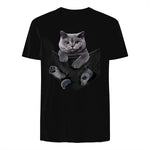 Cat Lovers British Shorthair In Pocket Fun Kitten in Black - back view