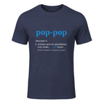 Pop Pop Gifts Grandpa Fathers Day in Heather Navy - front view