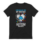 Blue for My Brother Autism Awareness Family Sister Sibling in Black - back view