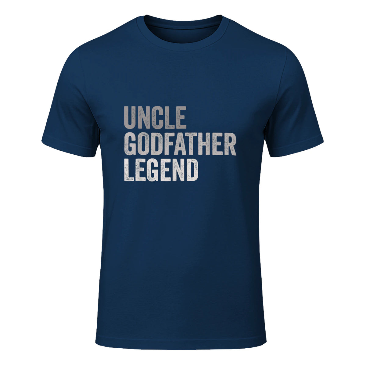 Funny Uncle Godparent Hero Message Uncle Godfather Legend For A Favorite Uncle Family Baptism T-Shirt - Black, Sm in Navy - front view