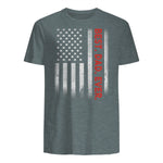 Best Dad Ever With US American Flag Gift For Father's Day in Dark Heather - back view
