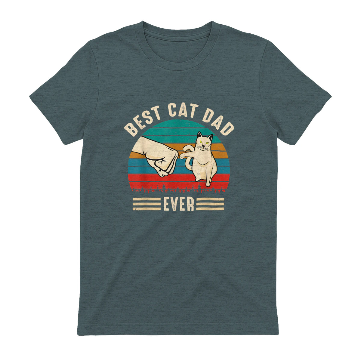 Best Cat Dad Ever - Meilleur chat papa jamais chat in Dark Heather - back view