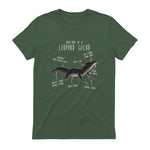 Black Night Leopard Gecko Lézard Reptile Anatomie drôle animal de compagnie in Military Green - back view