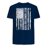 Step Dad Best Bonus Dad Ever For Stepdad American Flag in Navy - back view