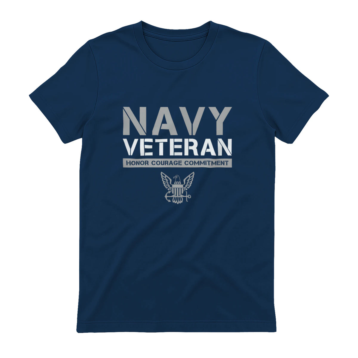 US Navy - Veteran Honor Courage Commitment T-Shirt in Navy - back view