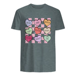 Special Education Teacher Candy Heart Valentines Day Love T-Shirt in Dark Heather - back view