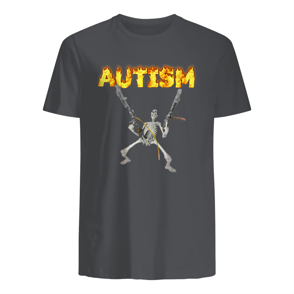 Autism Skeleton Meme in Charcoal - back view