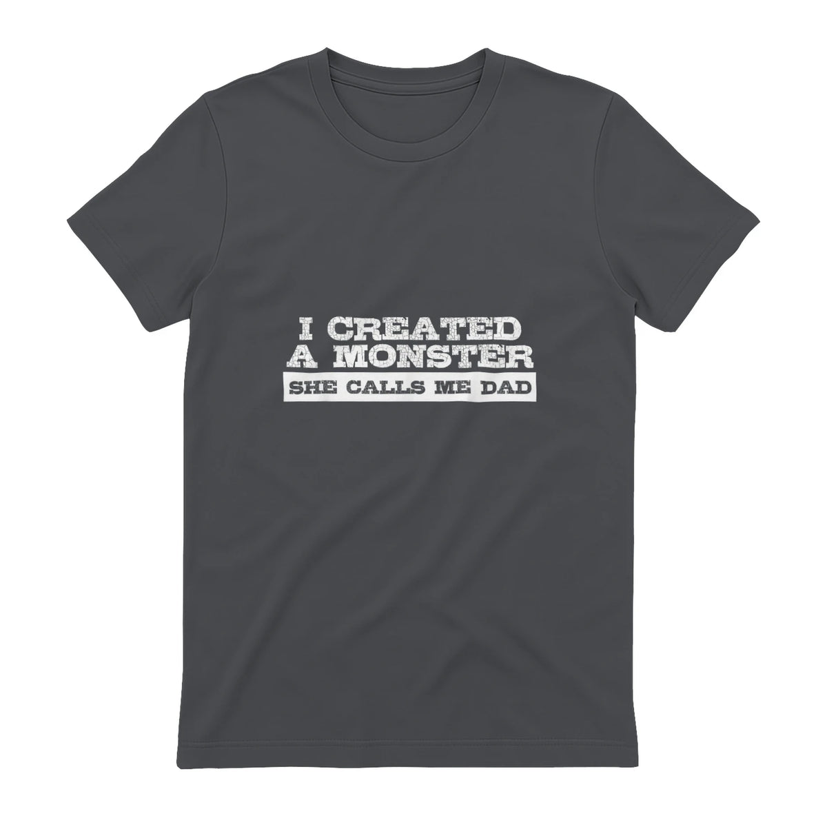 Funny Tshirt Gift for Dad from Daughter First Father's Day in Charcoal - back view